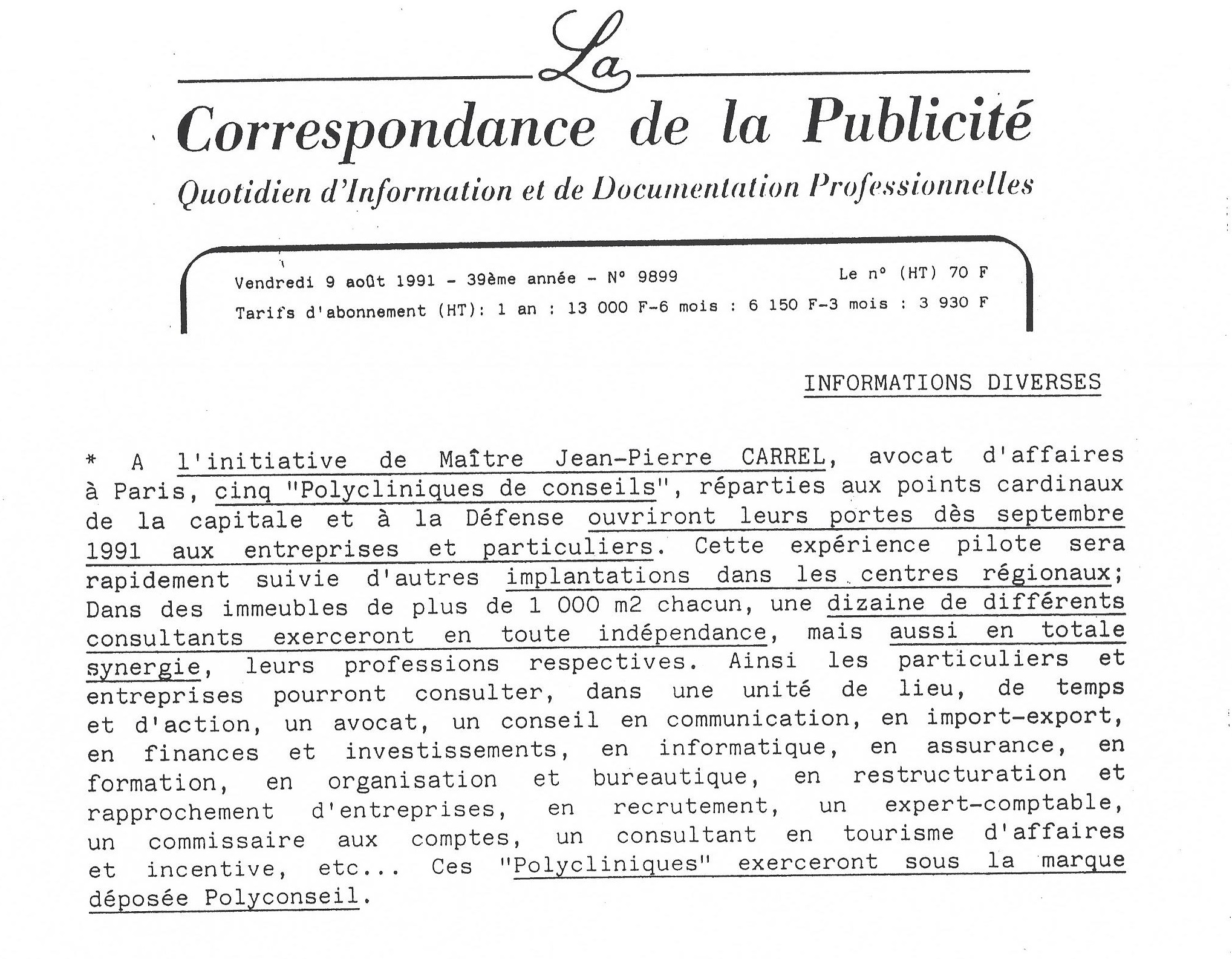 La Correspondance de la Publicité